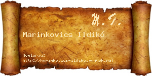 Marinkovics Ildikó névjegykártya